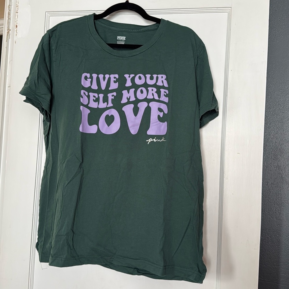 Victorias Secret PINK, green graphic tshirt, XL